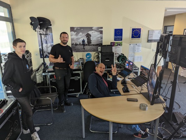 Mon ingérnieur du son et le réalisateur pour la chambre d'agriculture de Bretagne